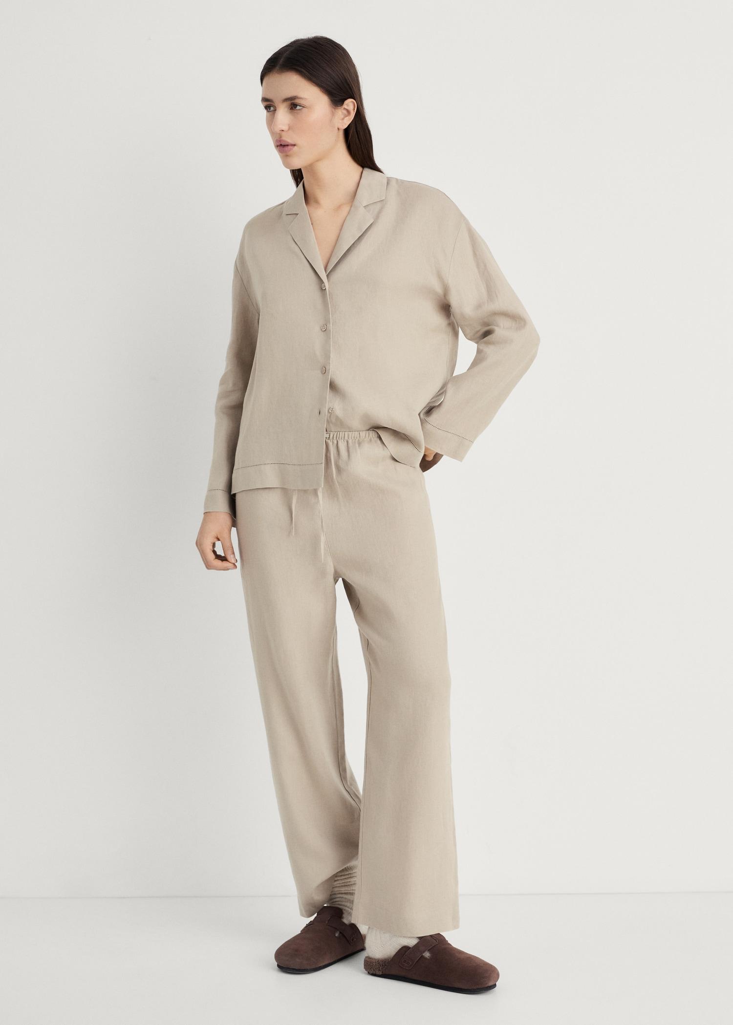 Linen-blend pants - Women | MANGO USA Product Image