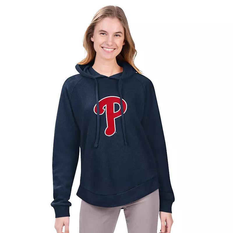 Women's G-III 4Her by Carl Banks  Navy Philadelphia Phillies Jordan Angel Raglan Fleece Pullover Hoodie, Size: Medium, Blue Product Image