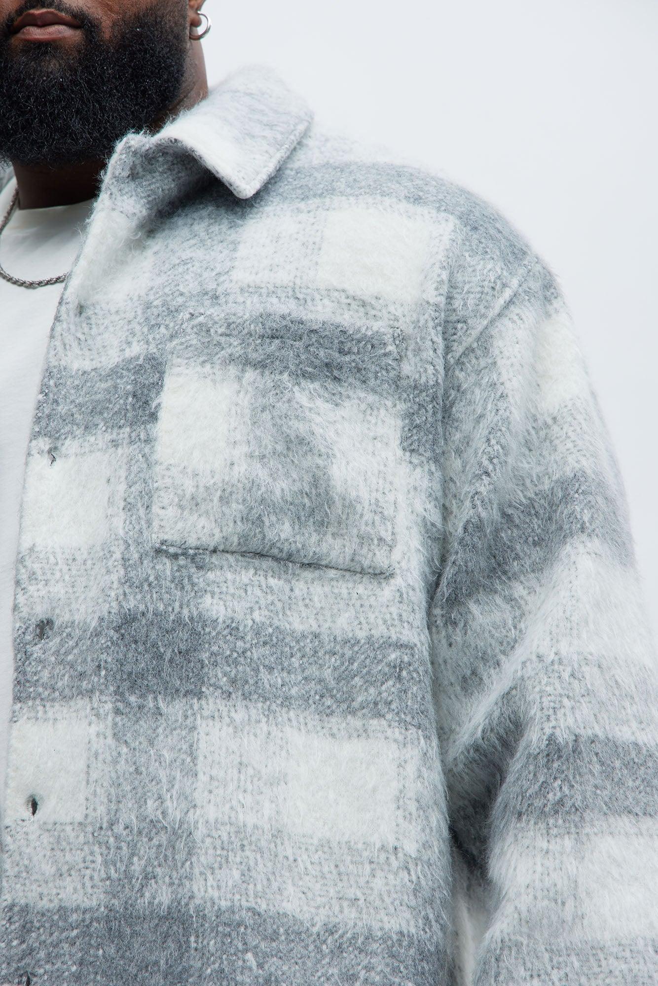 Move Up Plaid Shacket - Grey/Grey Male Product Image