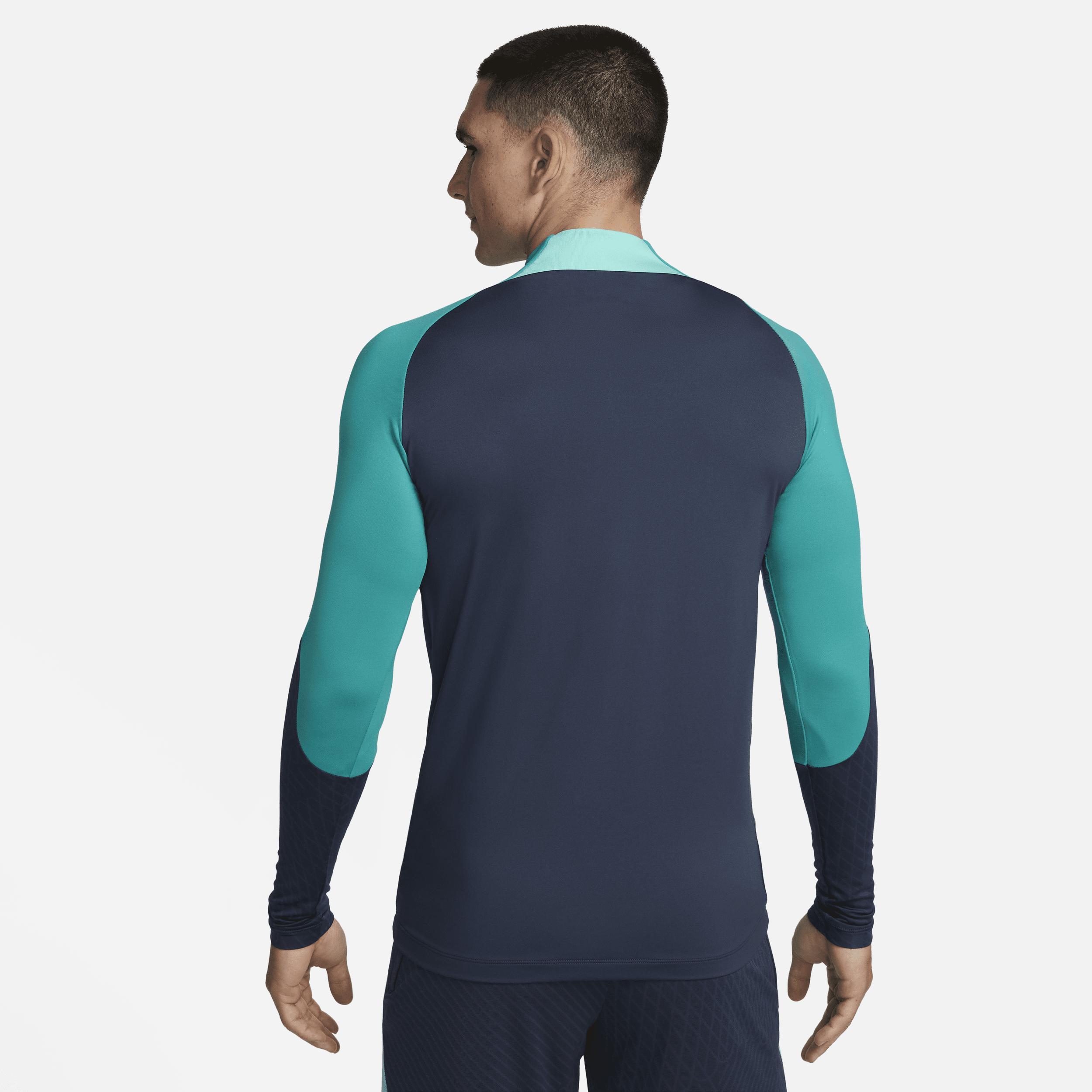 Men's Nike Navy Barcelona Strike Drill 2023/24 Performance Quarter-Zip Long Sleeve Top, Size: 2XL, Bar Blue Product Image