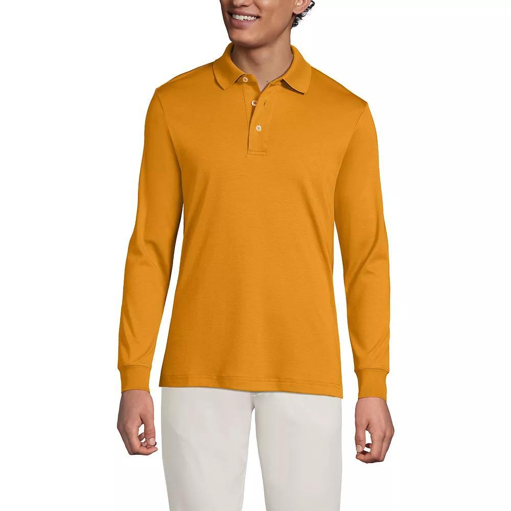 Men's Lands' End Soft Supima Polo, Size: Medium, Vintage Amber Product Image