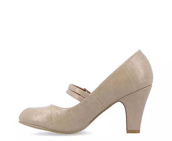 Journee Windy Womens Mary Jane High Heels Brown Product Image