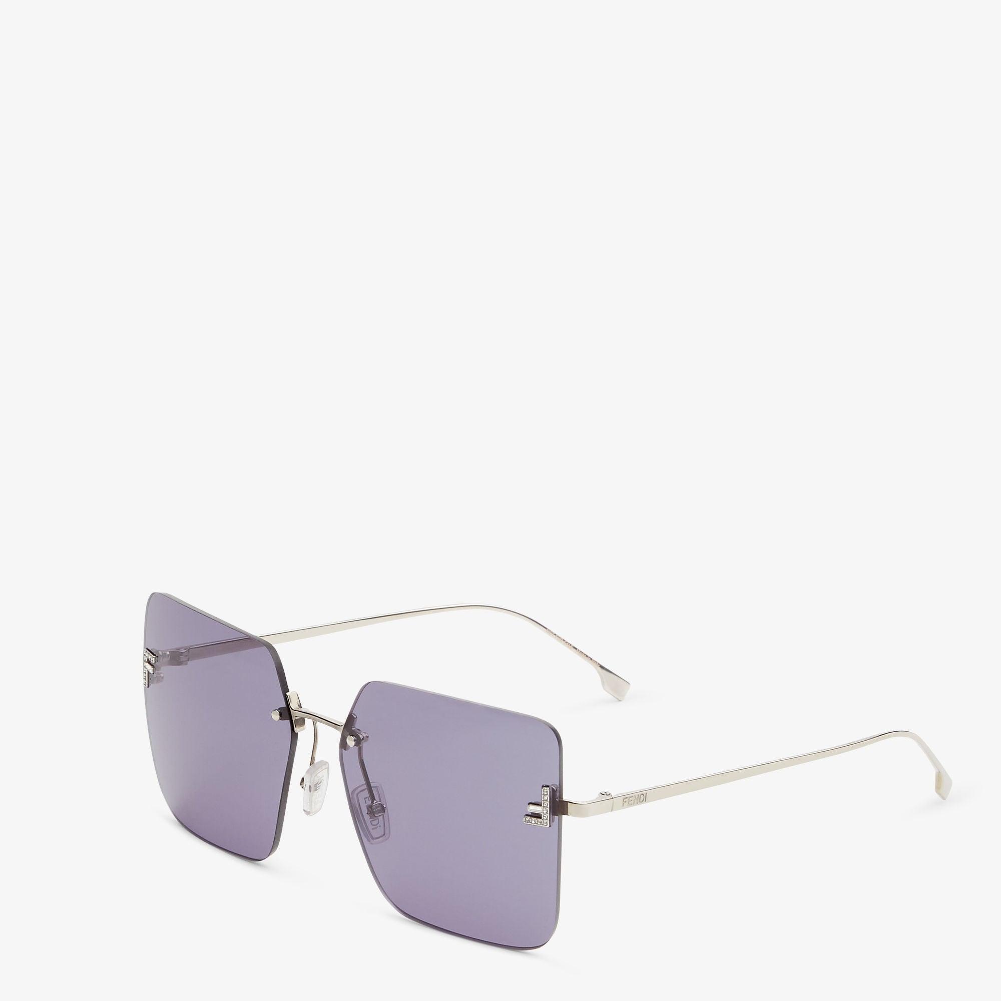 Fendi First CrystalPalladium-finish metal sunglasses Product Image