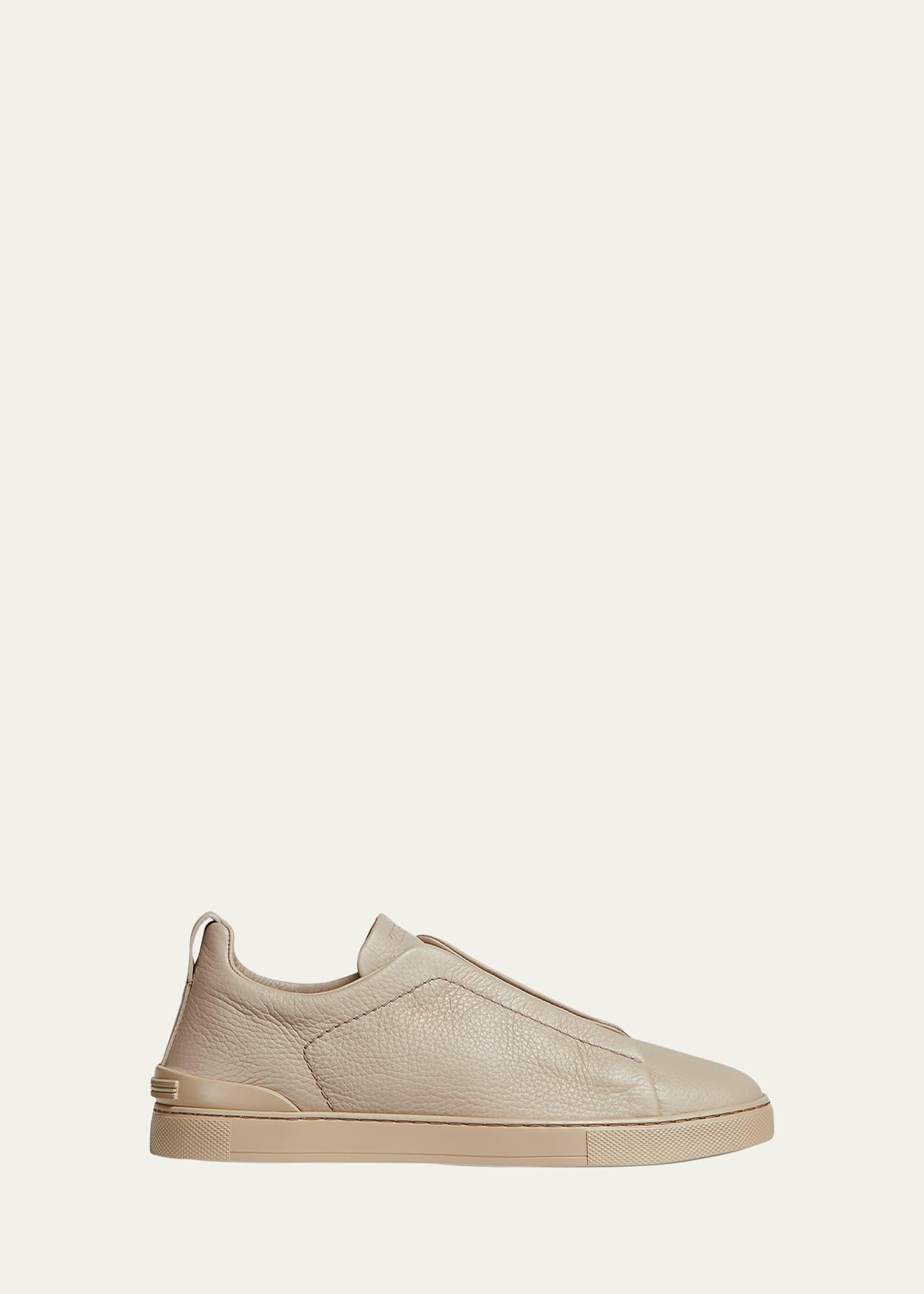 Mens Triple Stitch Deerskin Leather Sneakers Product Image