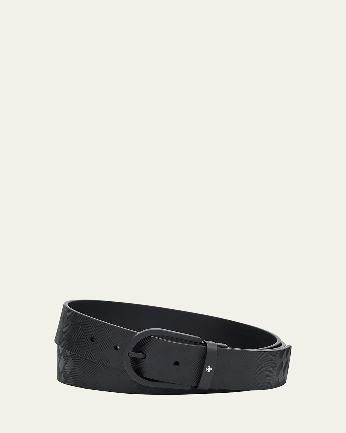 Mens Horseshoe Buckle Cut-to-Size Leather Belt Product Image