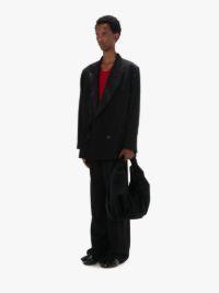 RUFFLE SHOPPER - VELVET SHOULDER BAG in black | JW Anderson US  Product Image