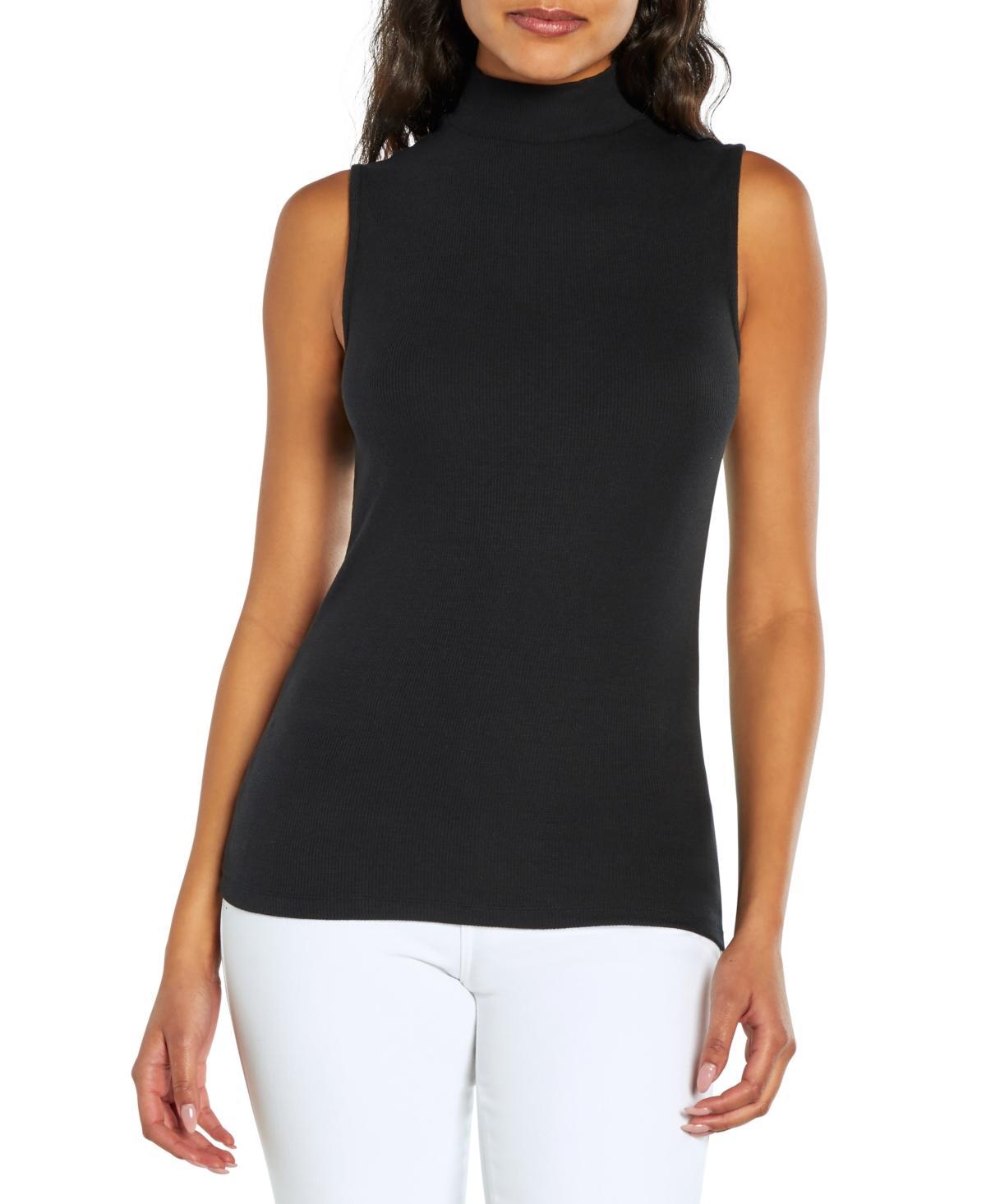 Three Dots Womens Ribbed Mock-Neck Tank Top Product Image