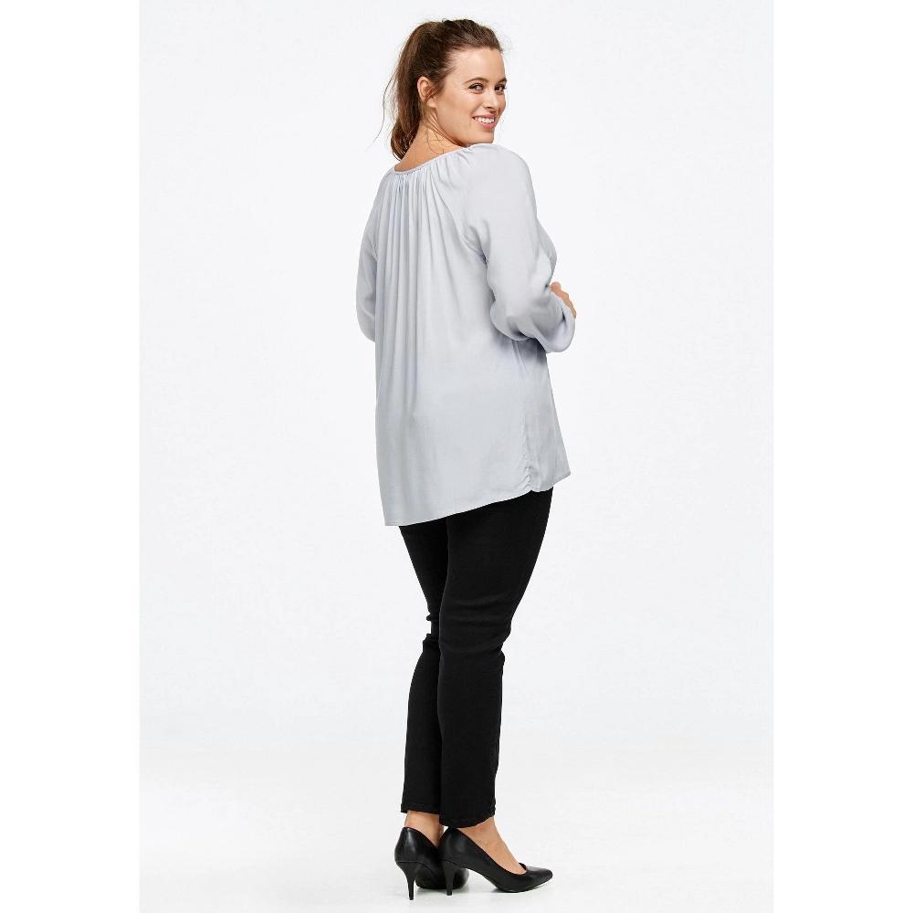 ellos Women's Plus Size Tie Neck Peasant Tunic Product Image