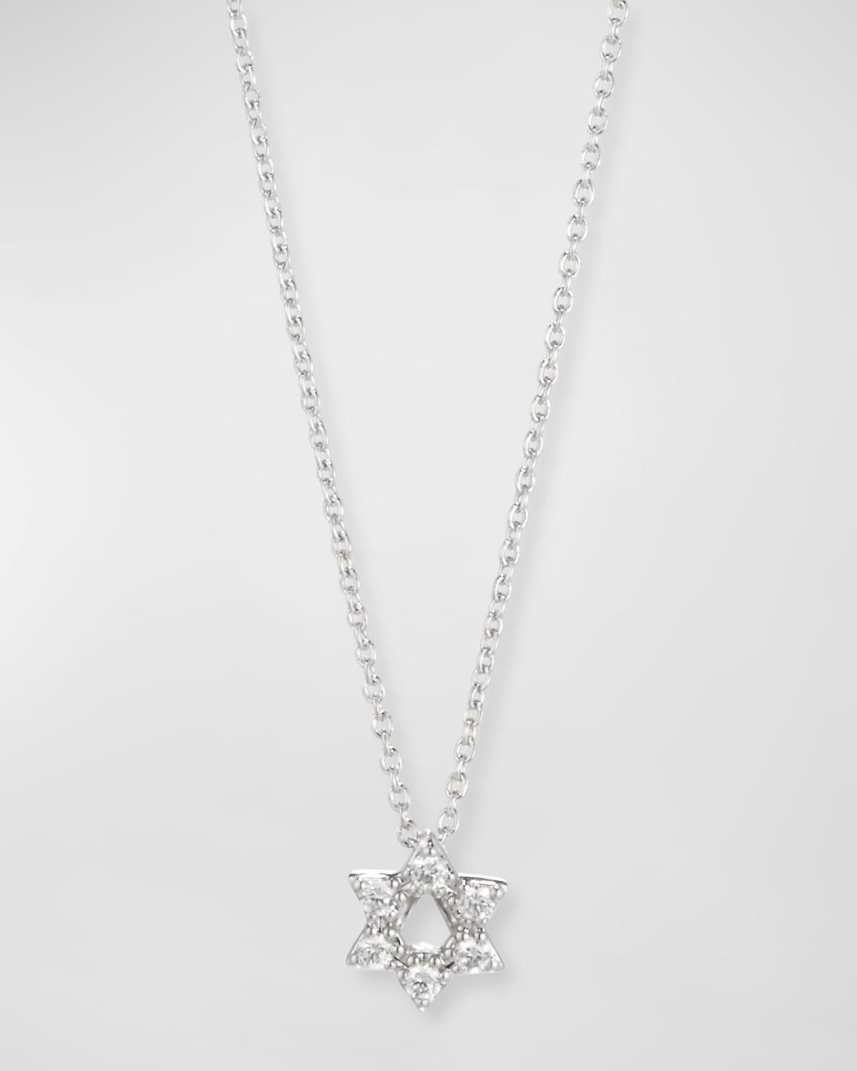 Roberto Coin 18K White Gold Star of David Pendant Necklace with Diamonds, 16-18 Product Image