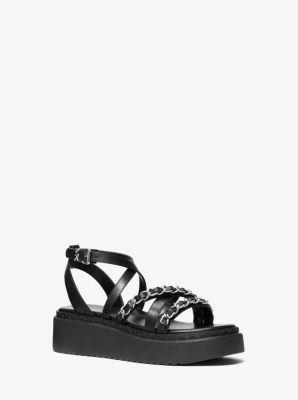 Issi Embellished Leather Flatform Sandal Product Image
