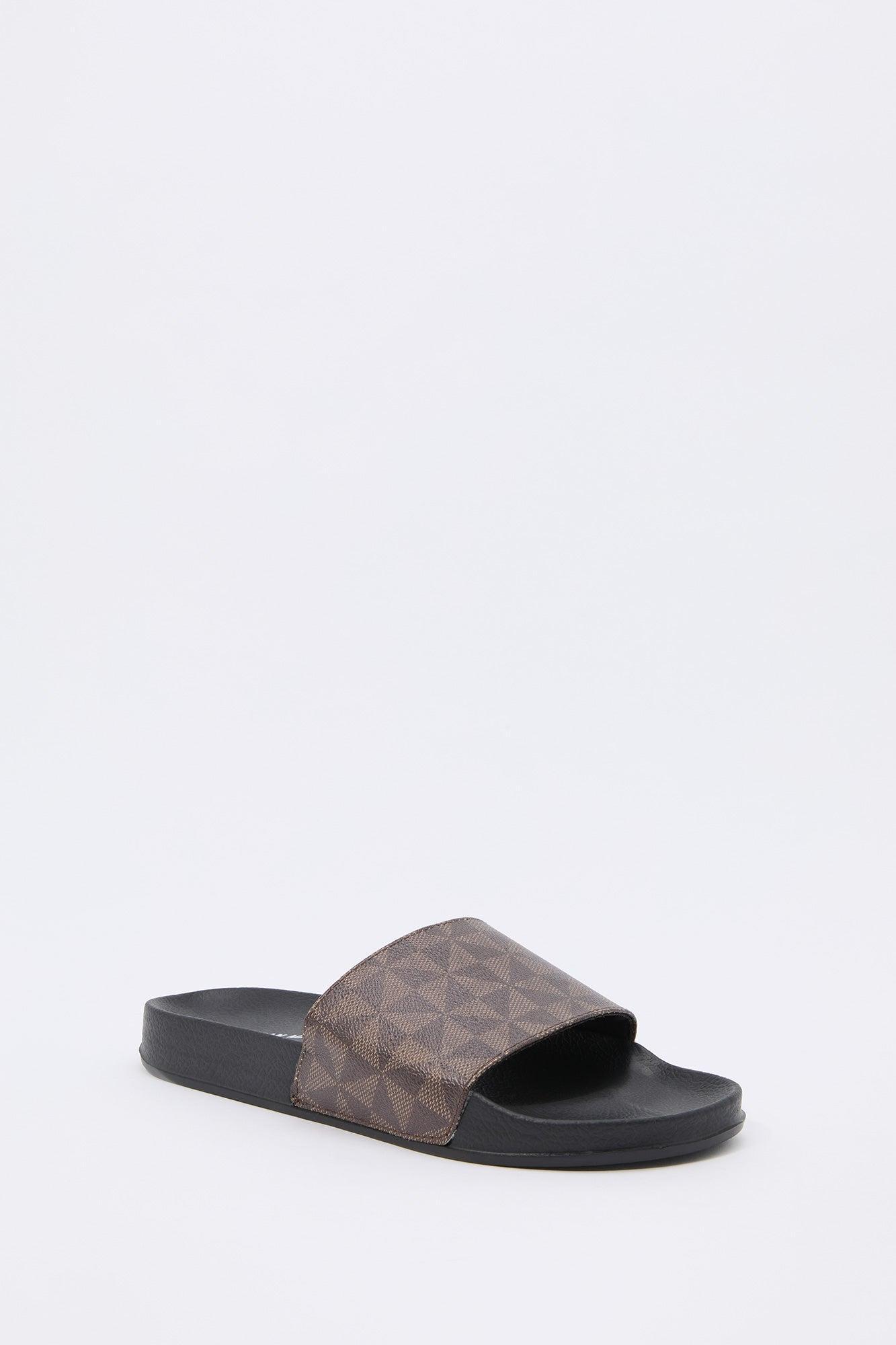 Faux Leather Status Print Slide Male Product Image