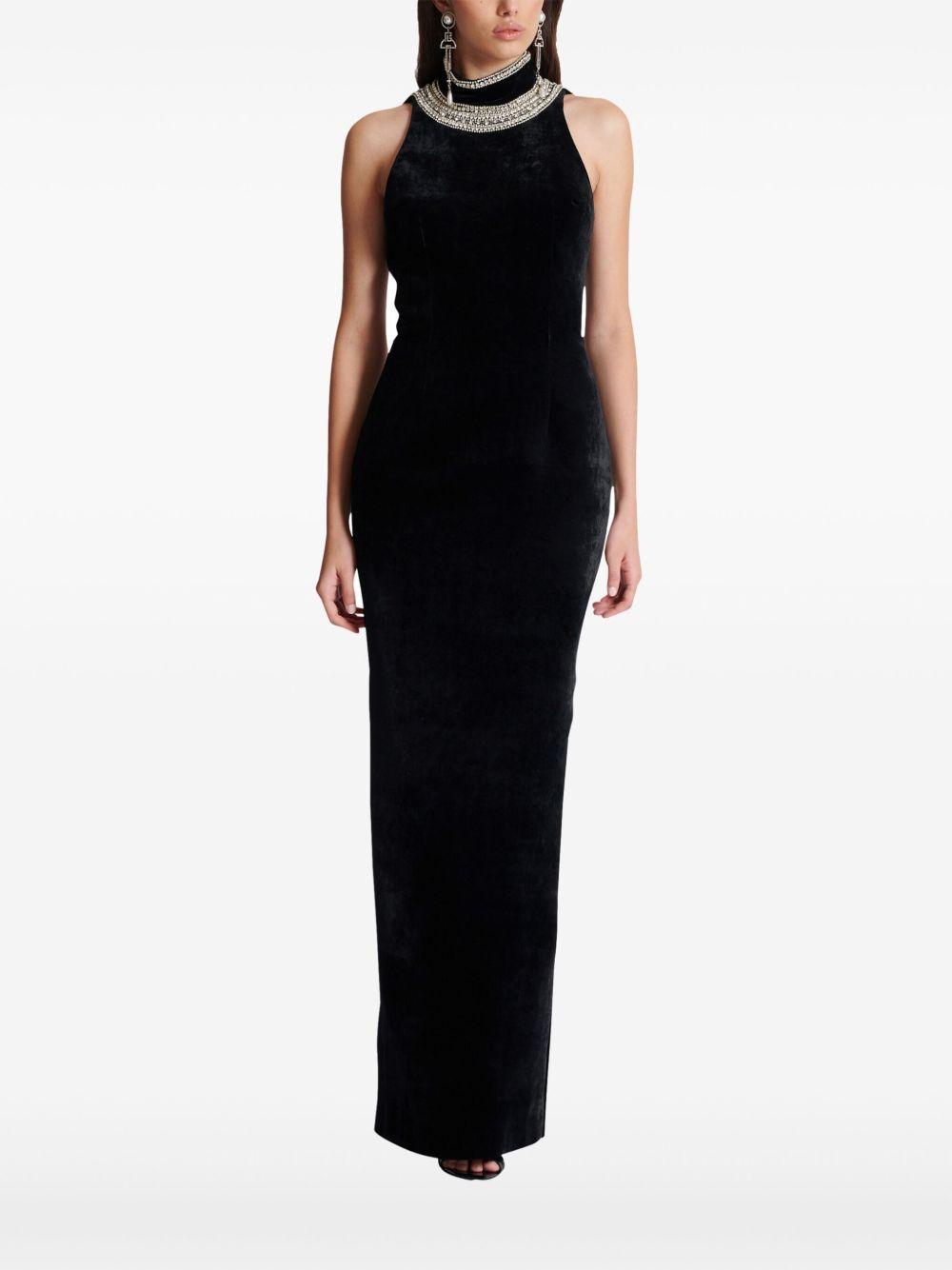 crystal-embellished velvet gown Product Image
