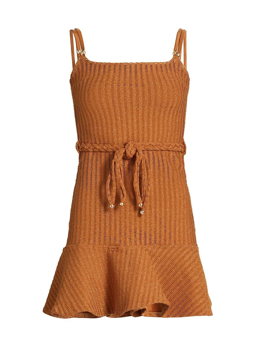 Womens Knit Braided Belt Minidress Product Image