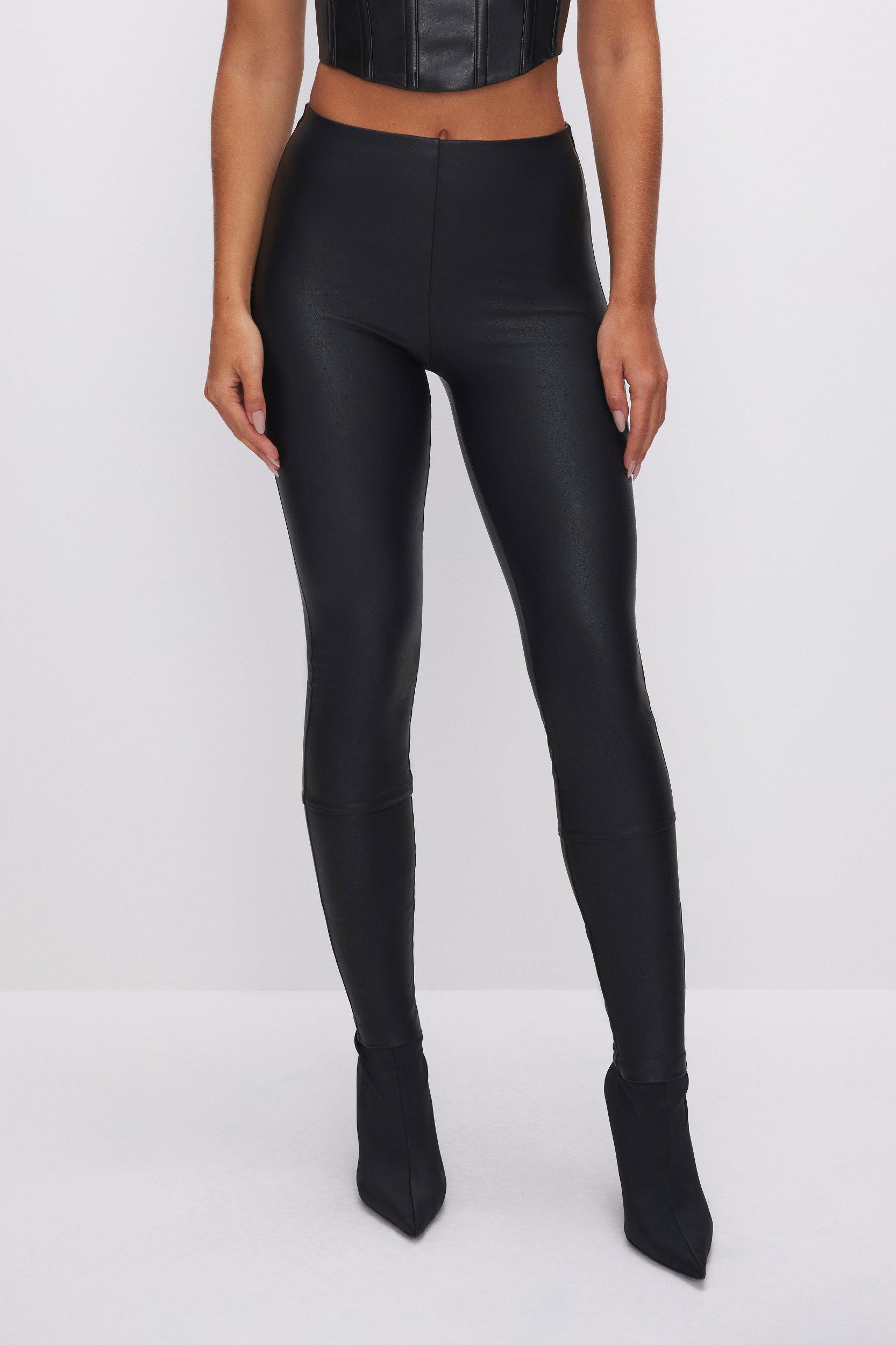 GOOD WAIST FAUX LEATHER LEGGINGS  | BLACK001 Product Image