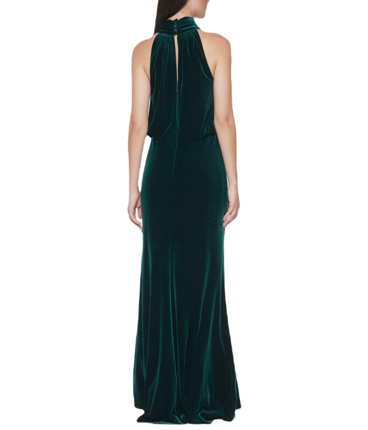 Sleeveless Mock Neck Blouson Gown Hunter Product Image