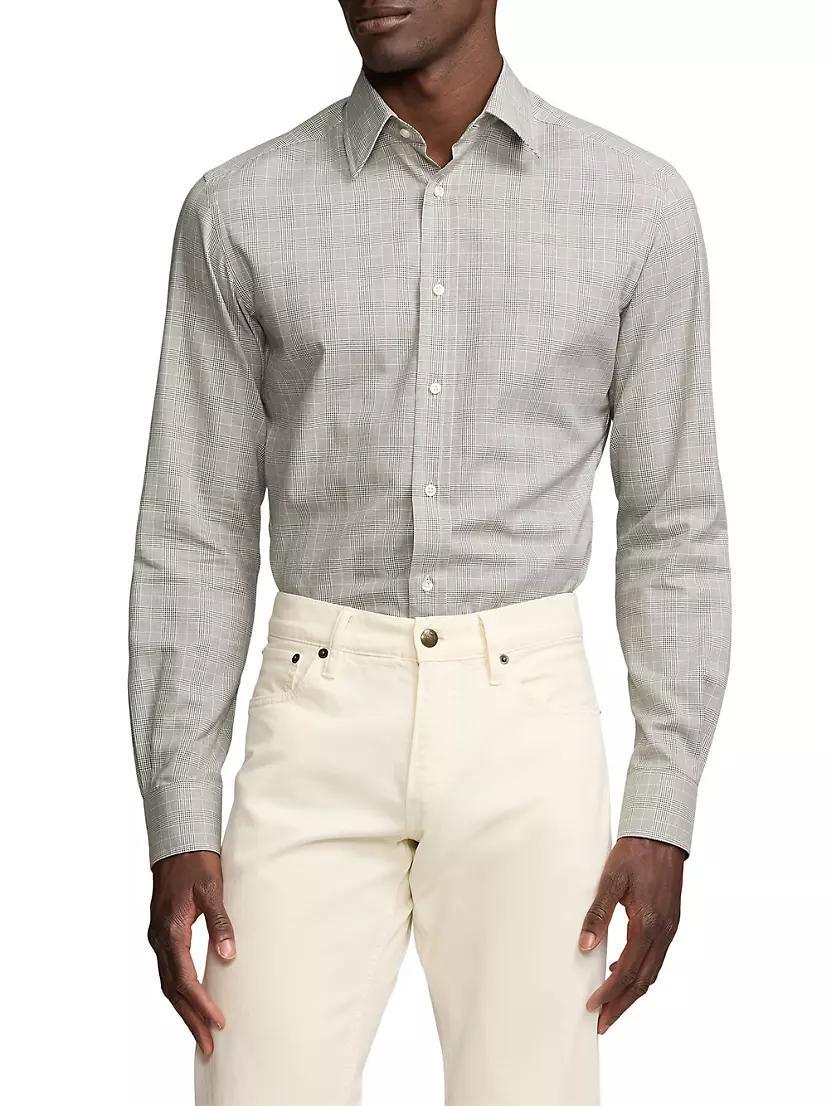 Cotton Flannel Glen-Check Sport Shirt Product Image