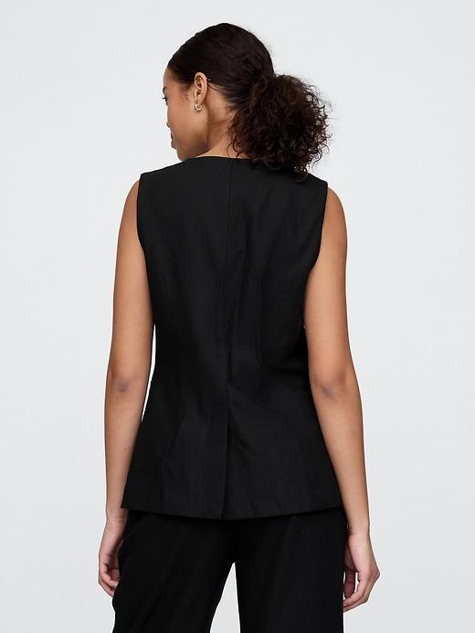 Linen-Blend Longline Vest Product Image
