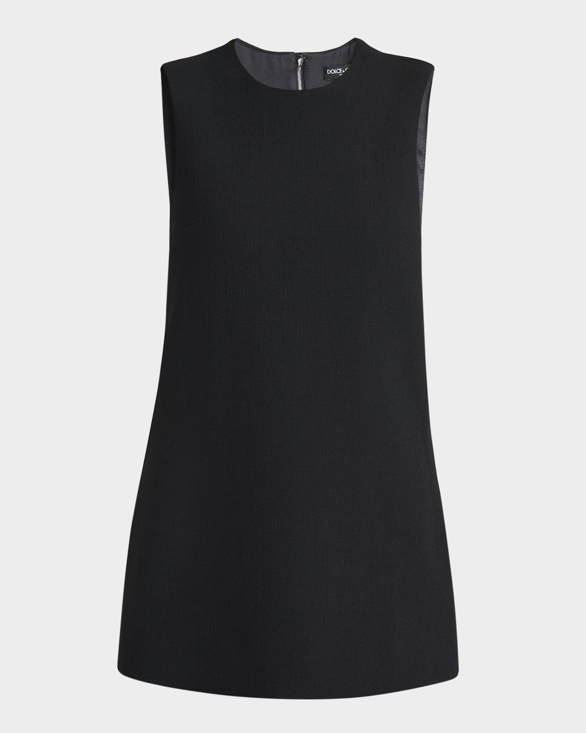 DOLCE & GABBANA Sleeveless Crepe Mini Dress In Black Product Image