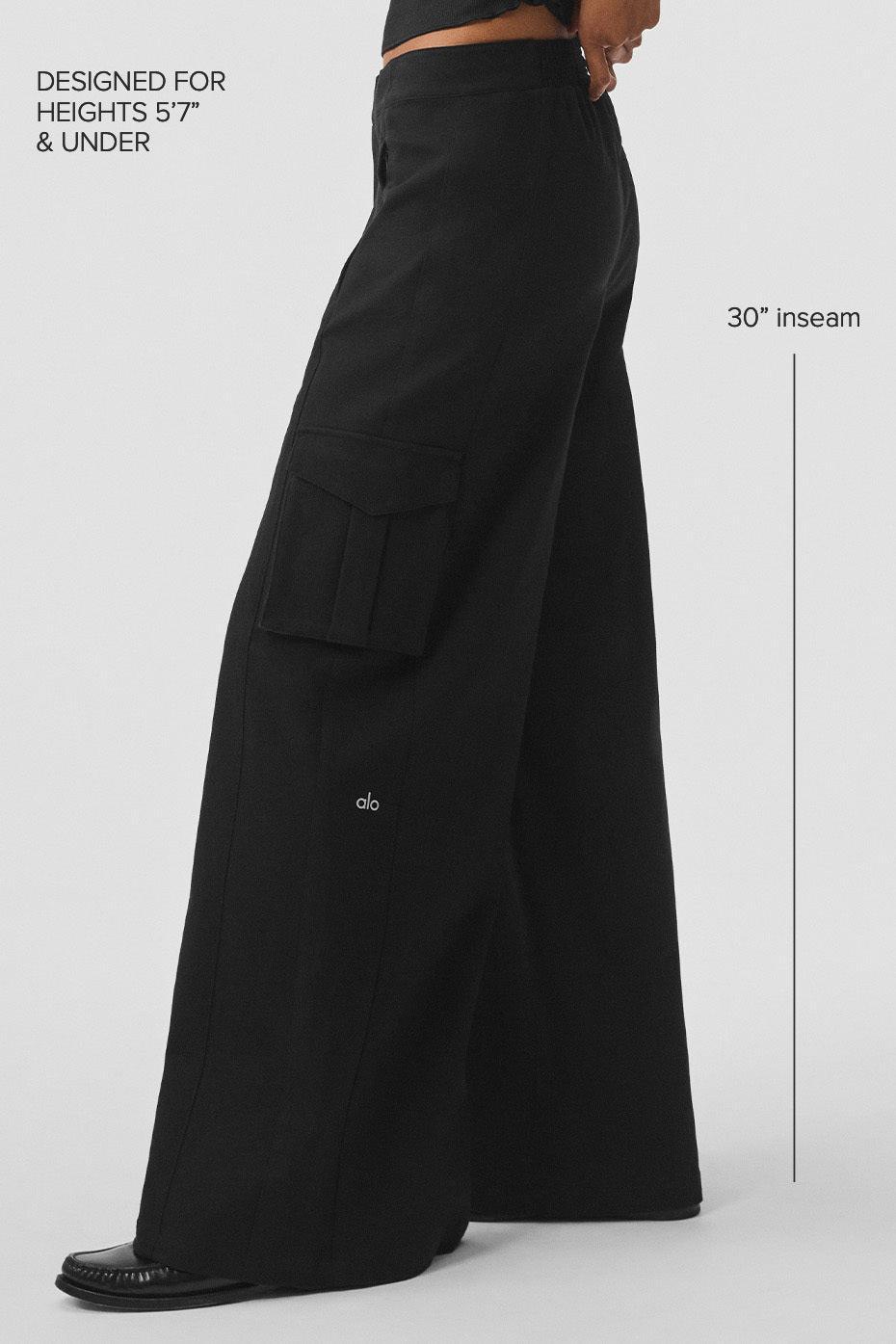 Show Off Cargo Wide Leg Trouser (Regular) - Black Product Image