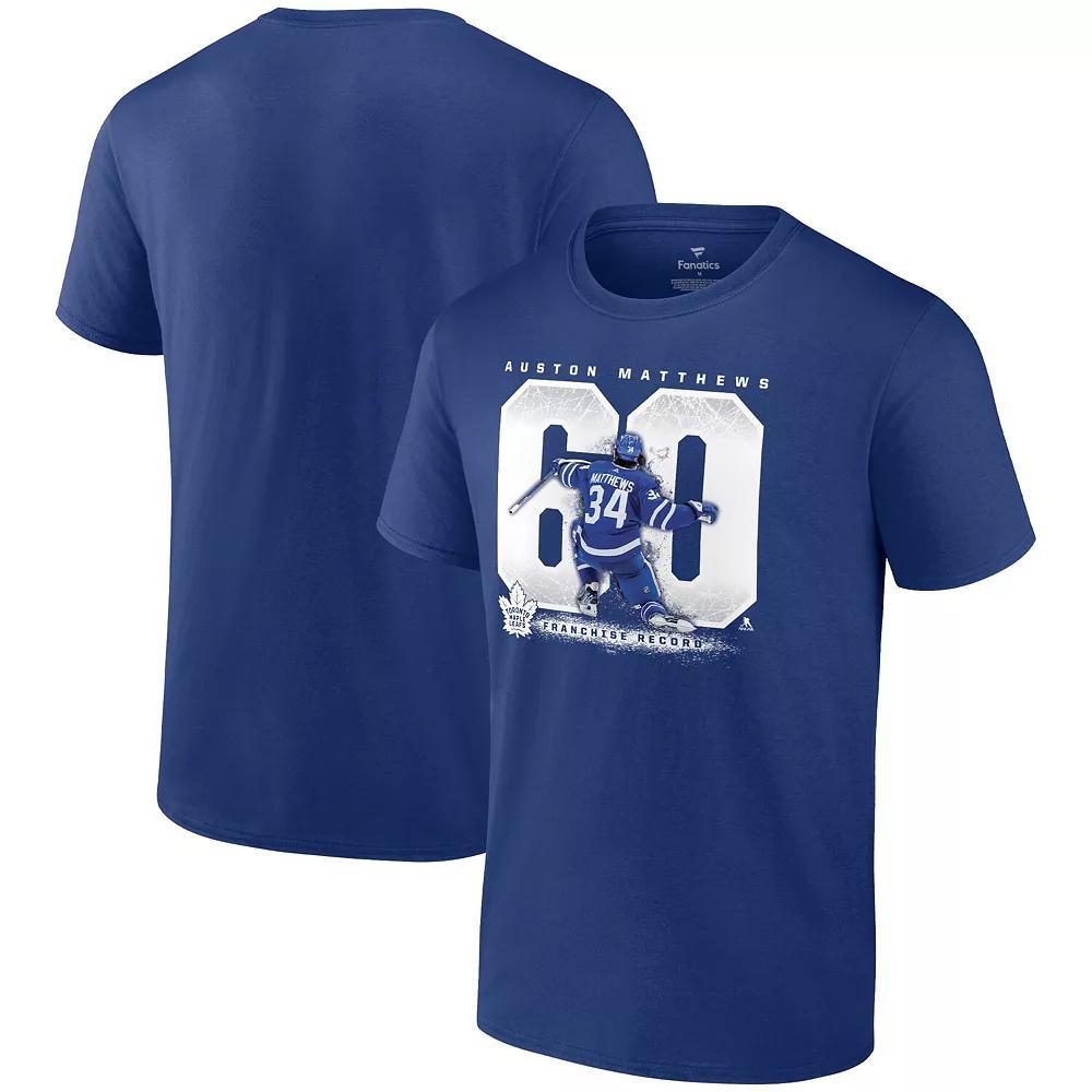 Men's Fanatics Branded Auston Matthews Blue Toronto Maple Leafs Big & Tall Goal Record T-Shirt, Size: 3XLT, Mpl Blue Product Image