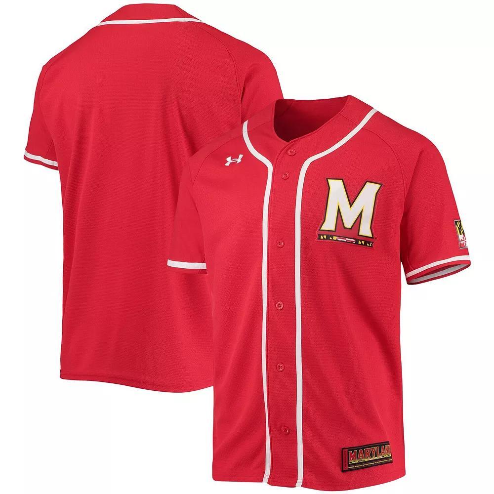 Men's Under Armour Red Maryland Terrapins Replica Baseball Jersey, Size: Small Product Image