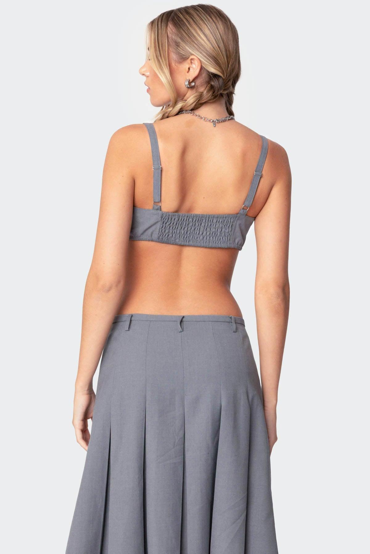 Ethel Side Slit Pleated Midi Skirt Product Image