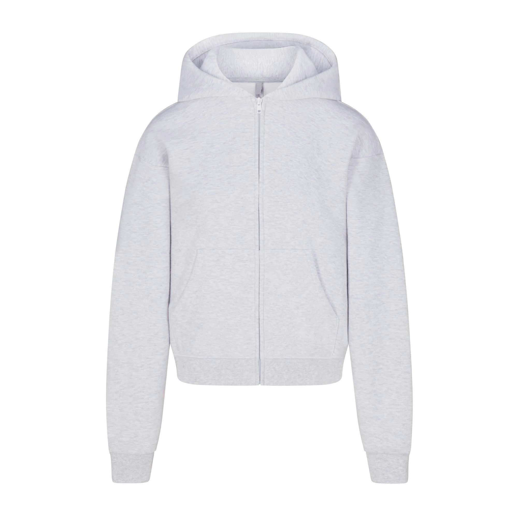 COTTON FLEECE CLASSIC ZIP UP HOODIE | LIGHT HEATHER GREY Product Image
