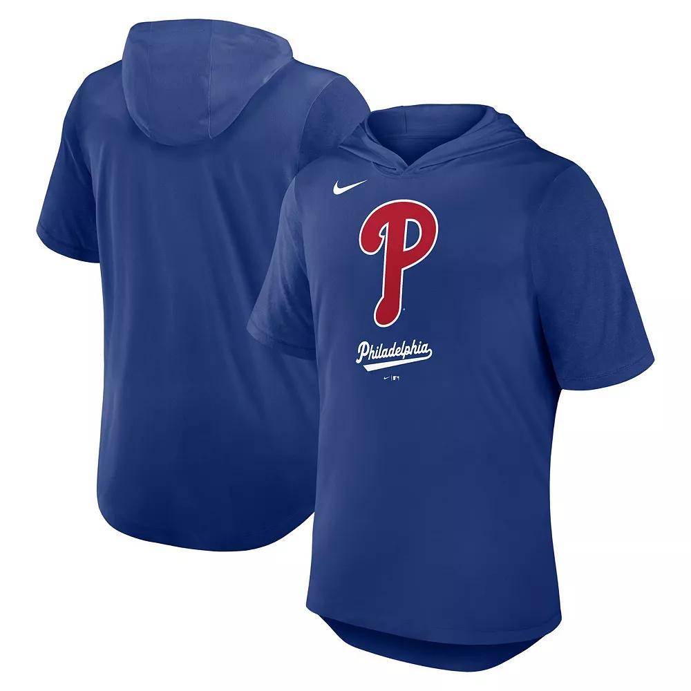 Men's Nike Royal Philadelphia Phillies Tri-Blend Performance Hoodie T-Shirt, Size: Large, Blue Product Image
