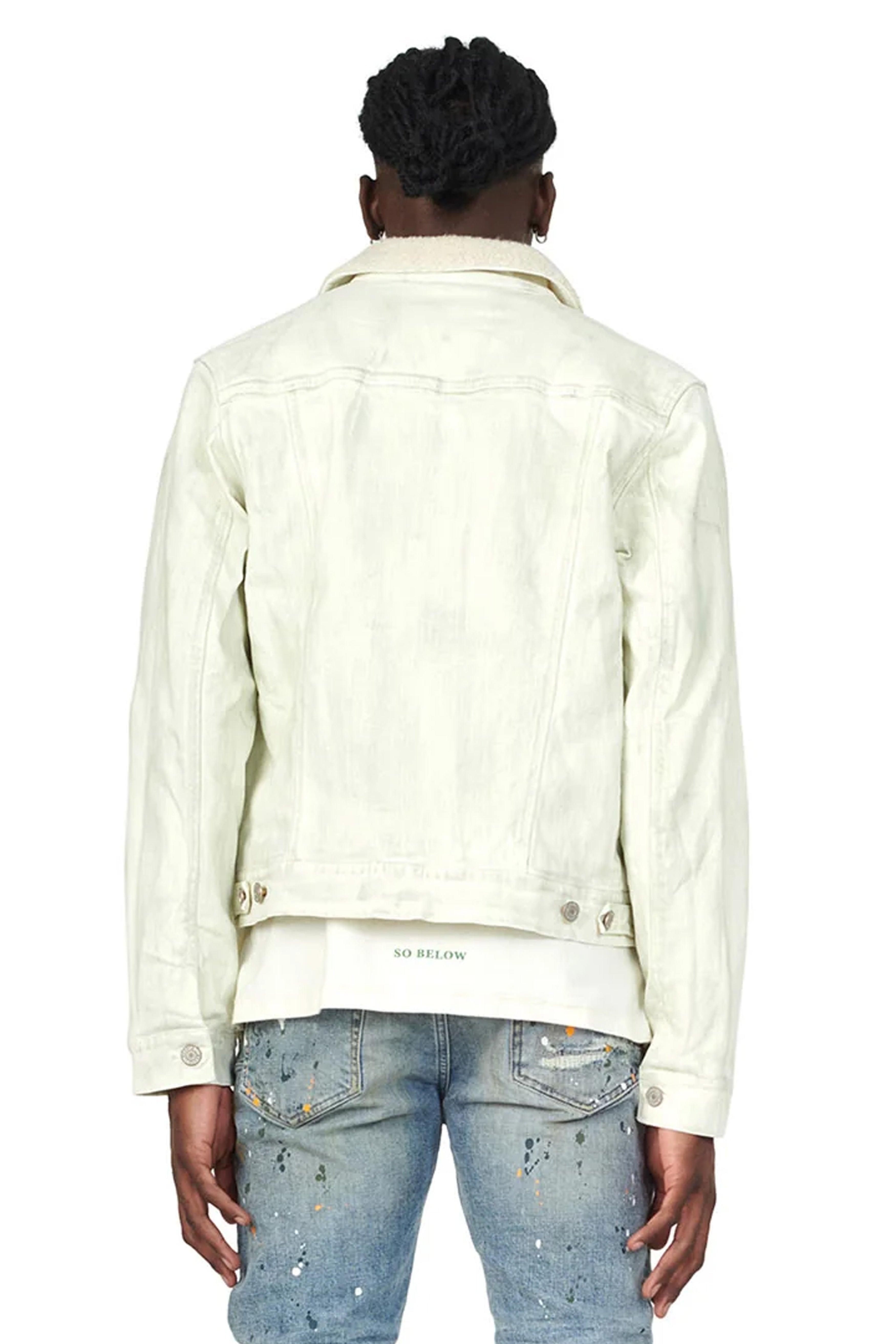 P007 DENIM TRUCKER JACKET - Sherpa Dirty White Male Product Image