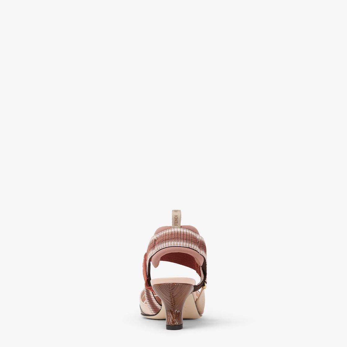 ColibrìMulticolor medium-heeled mesh and ayers leather slingbacks Product Image