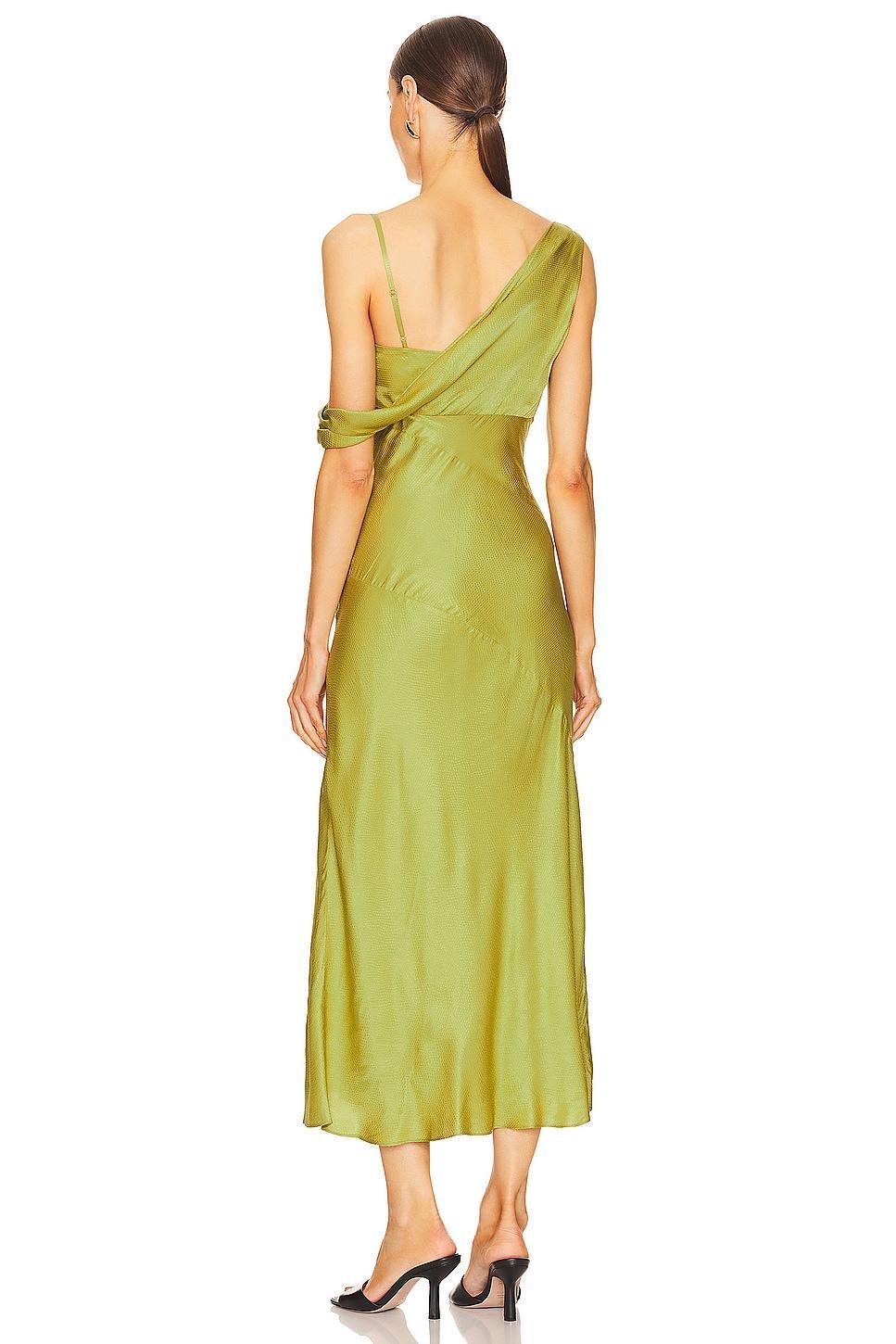Finley Asymmetrical Draped Midi Dress NICHOLAS Product Image