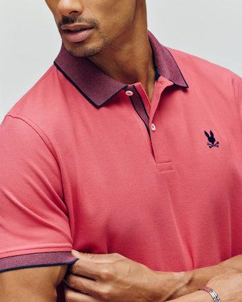 MENS JONAS MICRO STRIPE COLLAR PIQUE POLO - B6K583F200 Male Product Image