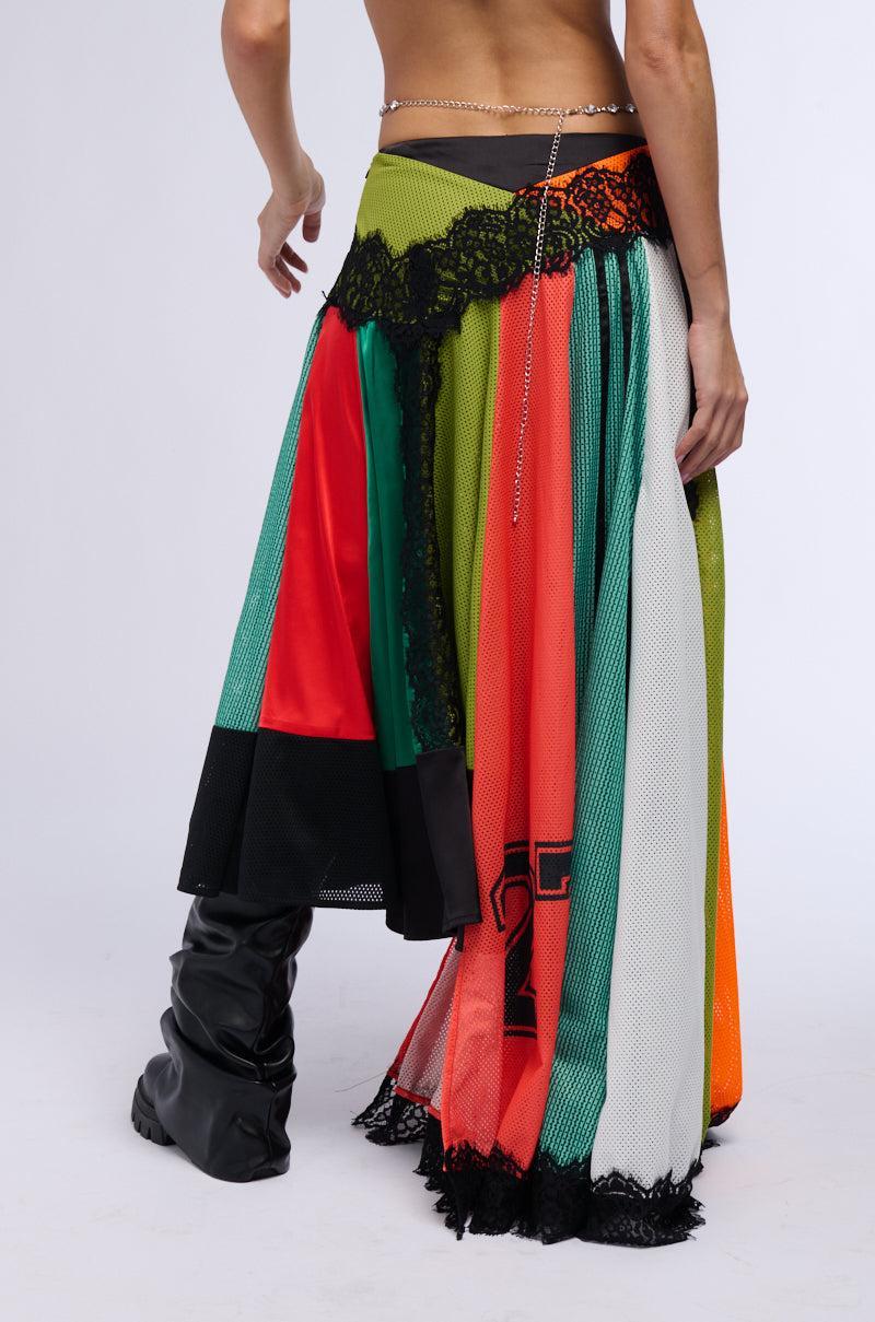 ALL OVER THE PLACE COLOR BLOCK MAXI SKIRT Product Image