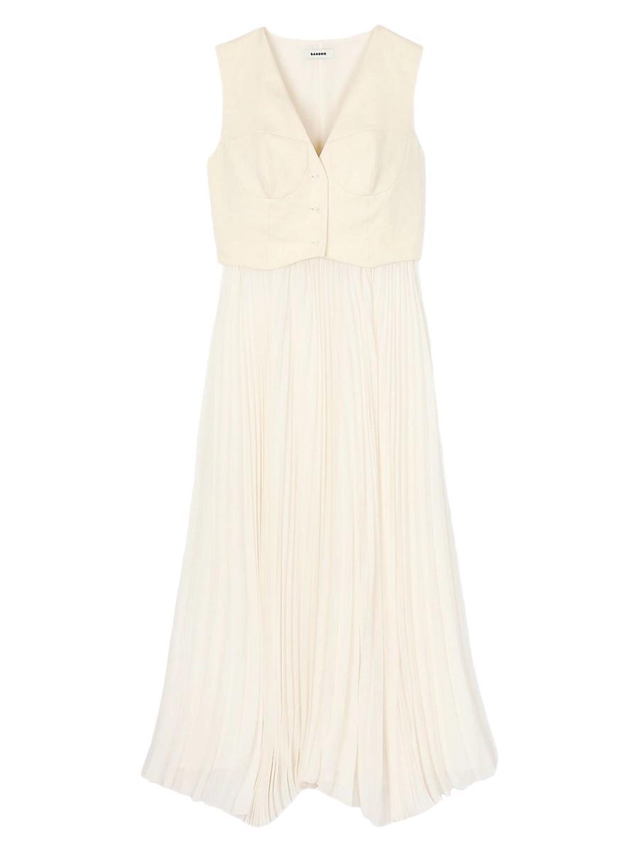 Womens Pleated Maxi Dress Product Image