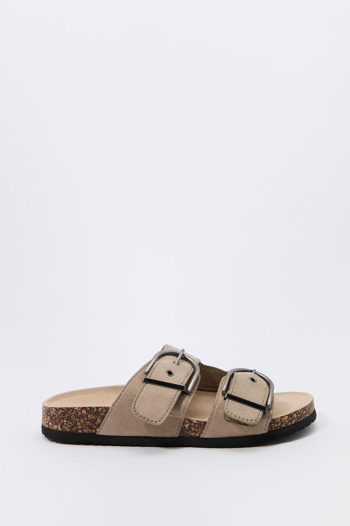 Faux Suede Buckle Cork Sandal Female Product Image