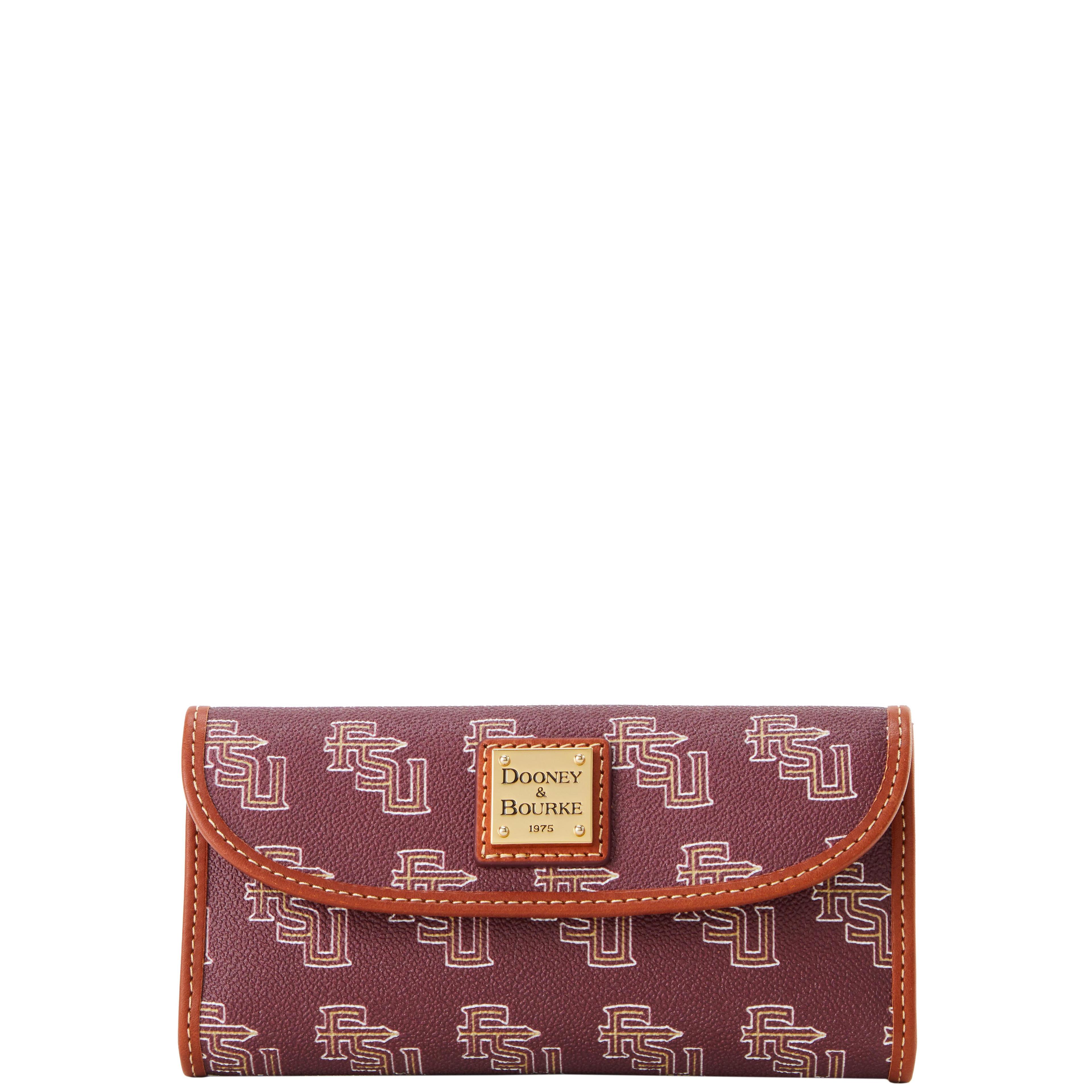 Dooney & Bourke Womens Collegiate Florida State Continental Coated Cotton Clutch in Rouge Product Image