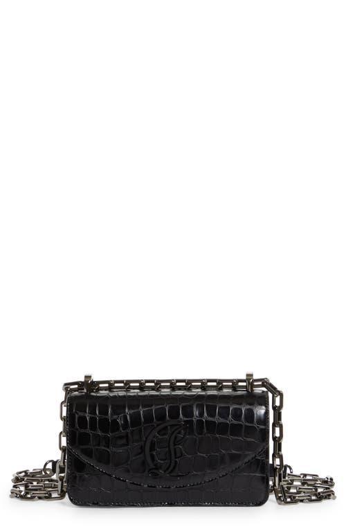 CHRISTIAN LOUBOUTIN Le 54 Crystal Embellished Leather Shoulder Bag In B781 Black/black/silver Product Image