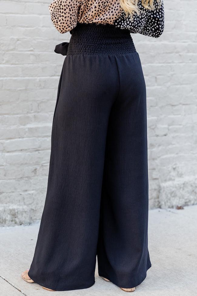 Making Big Plans Black Smocked Waist Pants FINAL SALE Product Image