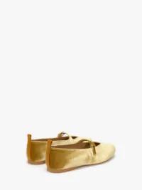 VELVET BALLERINAS WITH STRAP in yellow | JW Anderson US  Product Image
