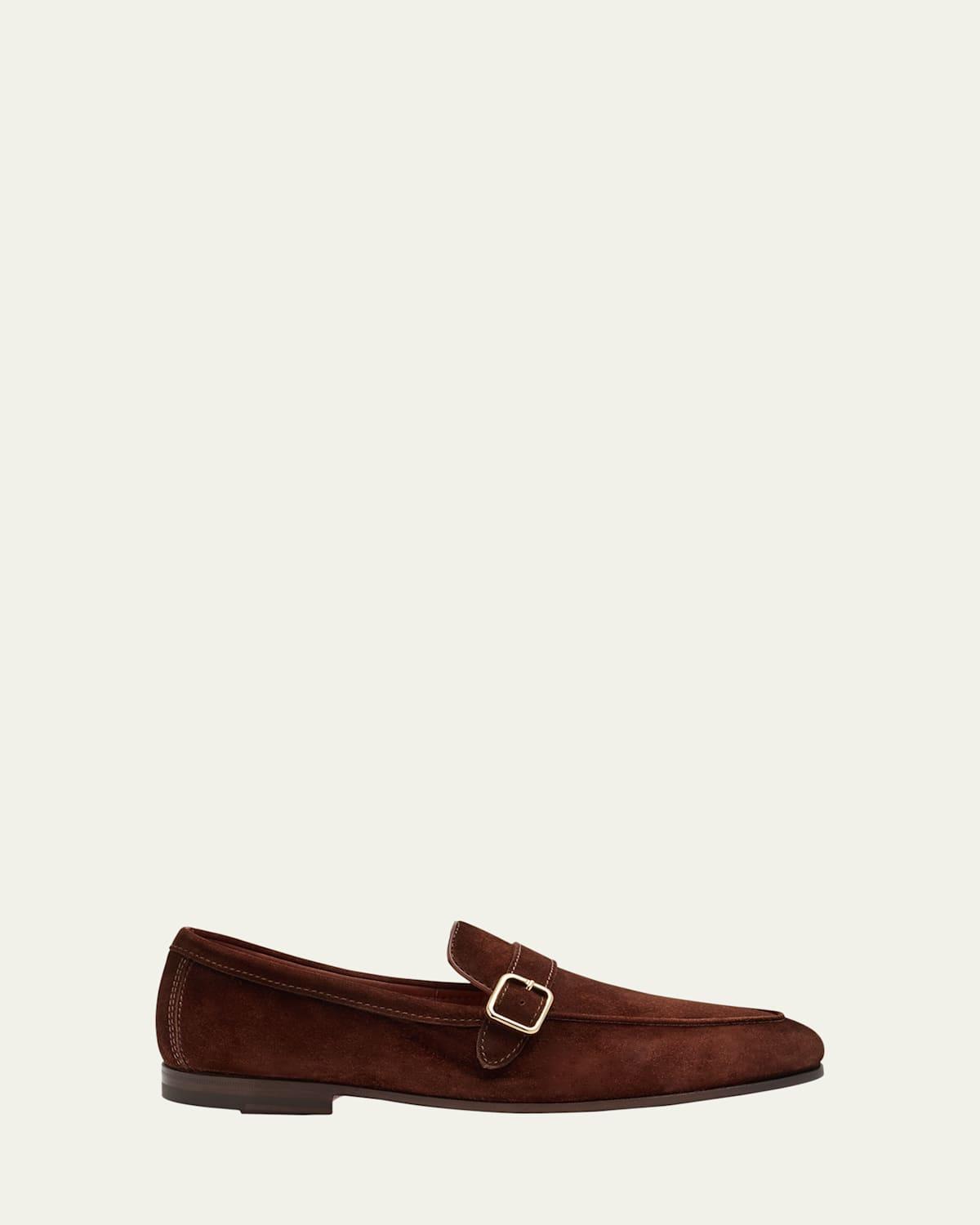 Mens Donor Suede Buckle-Strap Loafers Product Image