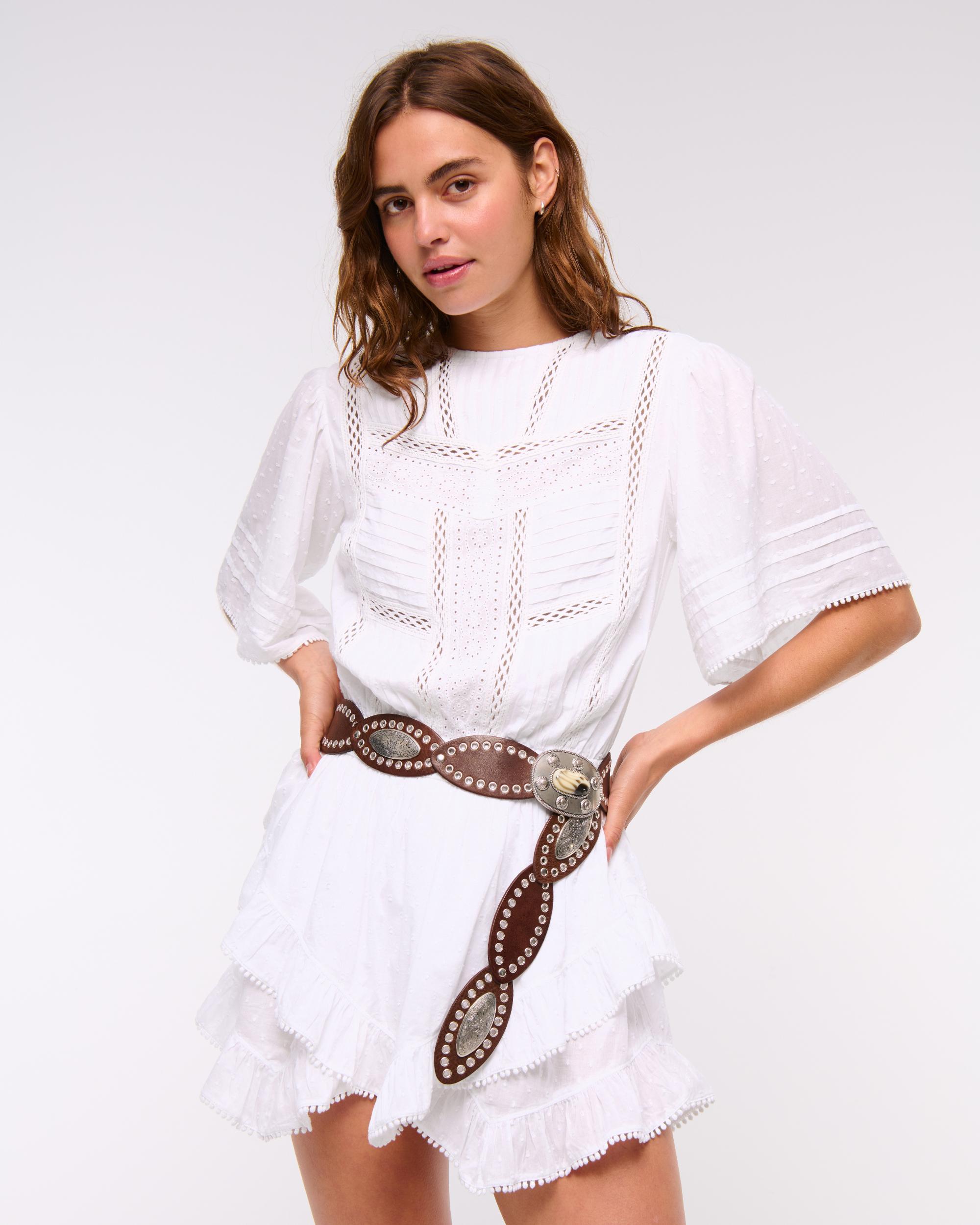 Short-Sleeve Easy Waist Ruffle Skort Product Image