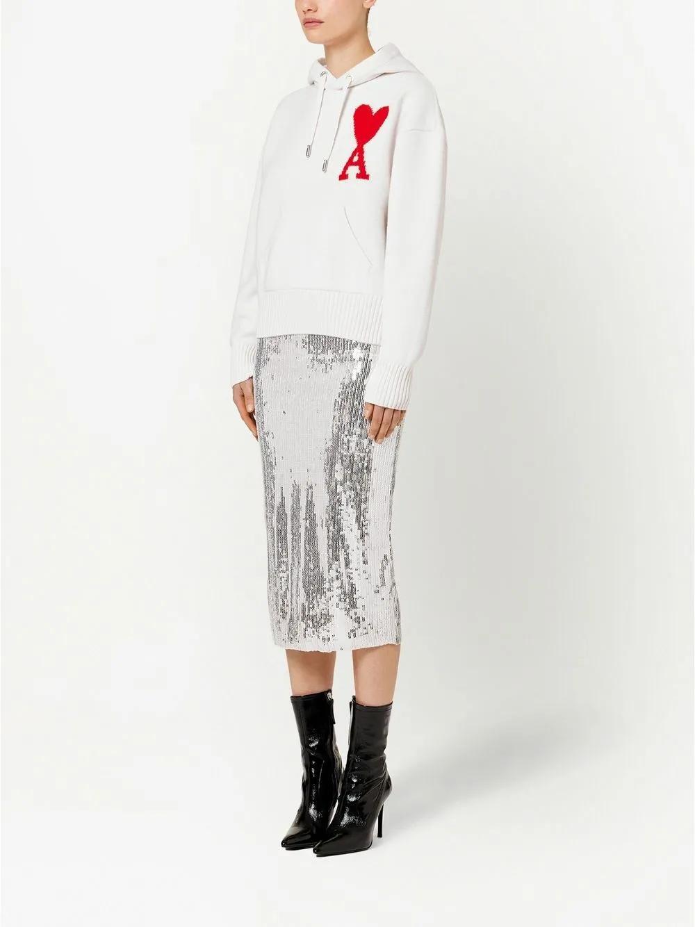 logo-intarsia knit hoodie Product Image