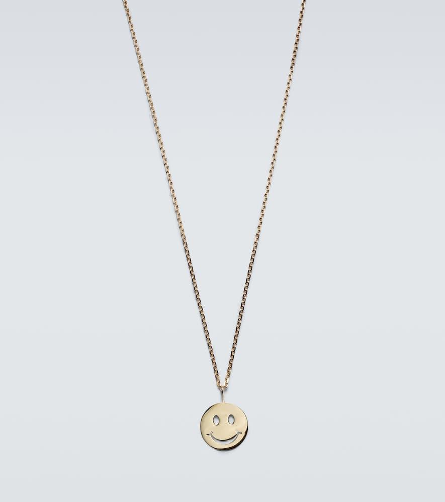 SYDNEY EVAN Happy Face 14kt Gold Charm Necklace Product Image