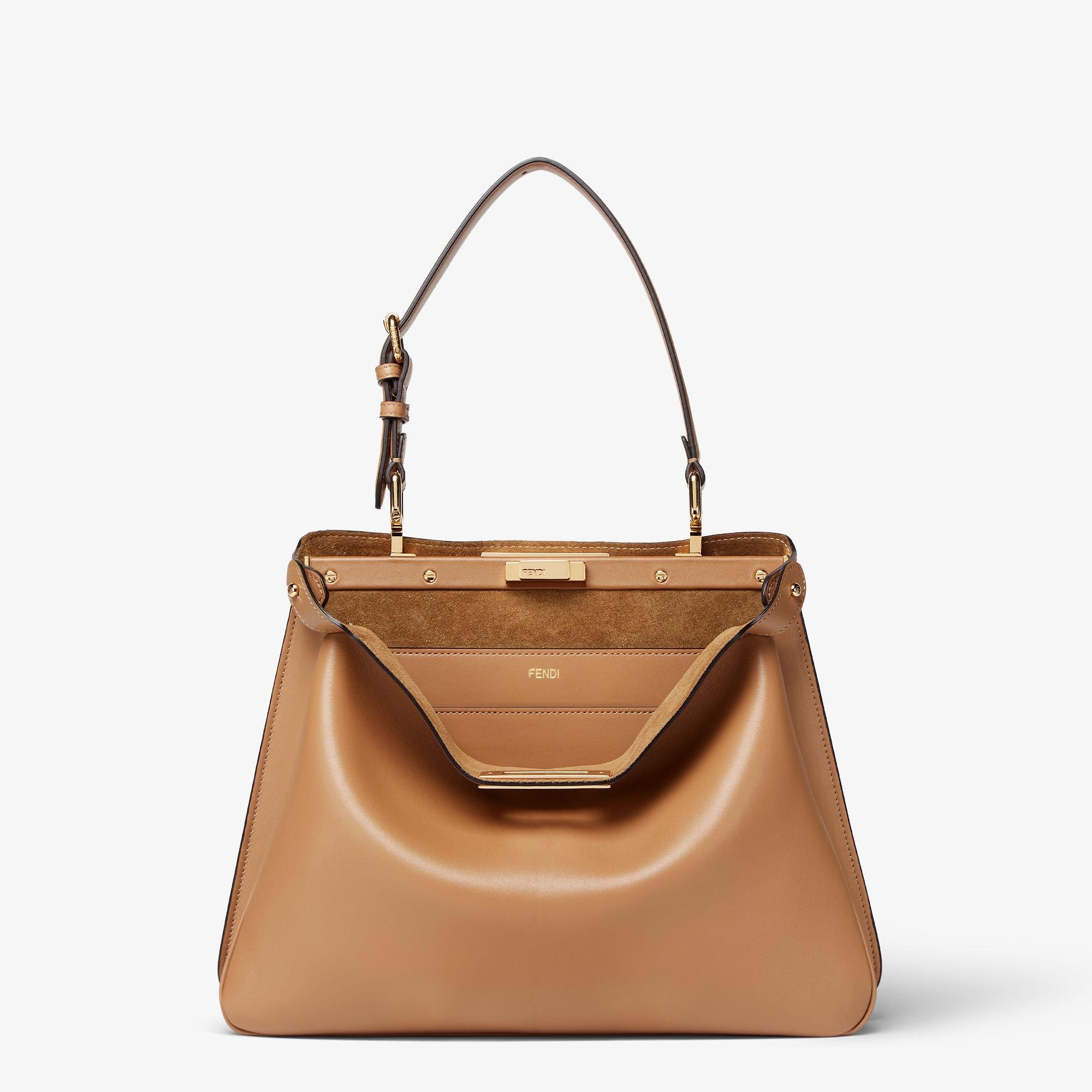 Peekaboo Soft MediumCappuccino-colored leather bag Product Image