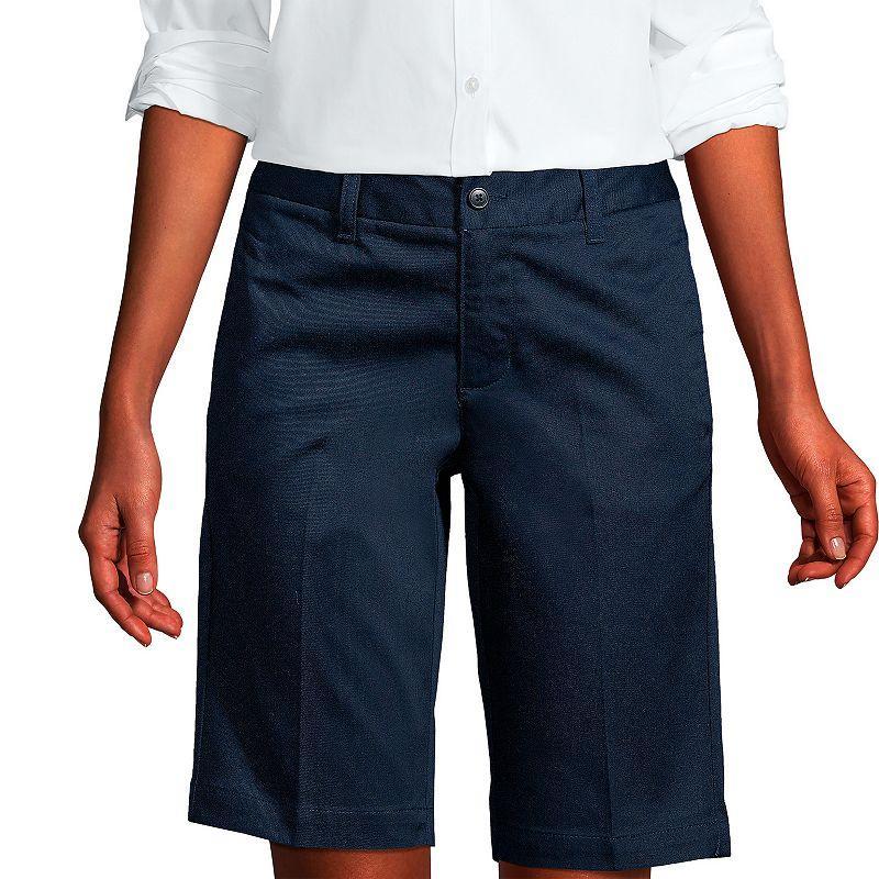 Women's Lands' End Front Blend Chino Shorts, Size: 8, Black Product Image