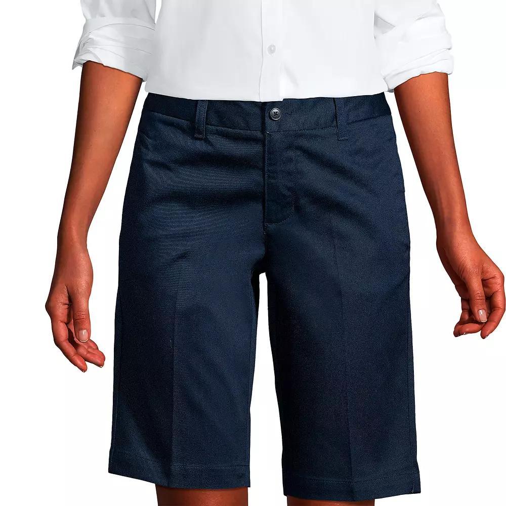 Women's Lands' End Front Blend Chino Shorts, Size: 8, Black Product Image