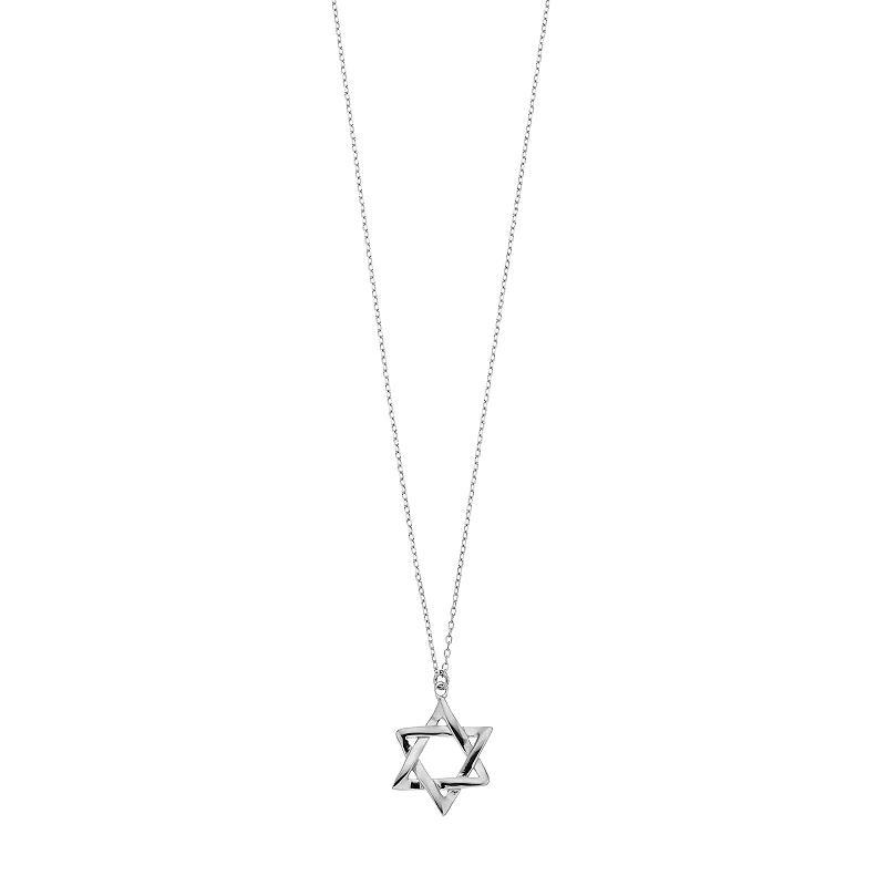 Sterling Silver Star of David Pendant Necklace, Women's, Size: 18", 14k Gold Over Product Image