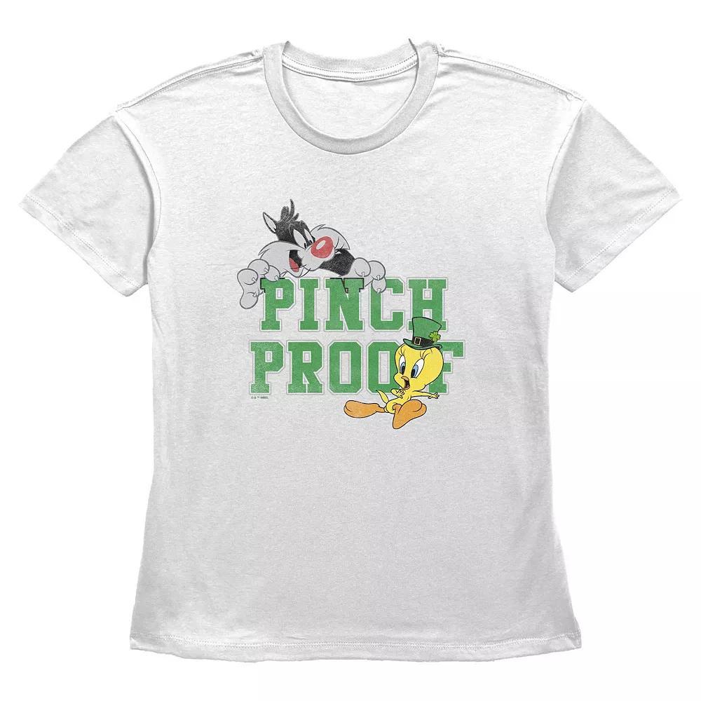 Women's Looney Tunes Sylvester And Tweety Bird Pinch Proof Graphic Tee, Size: XXL, White Product Image