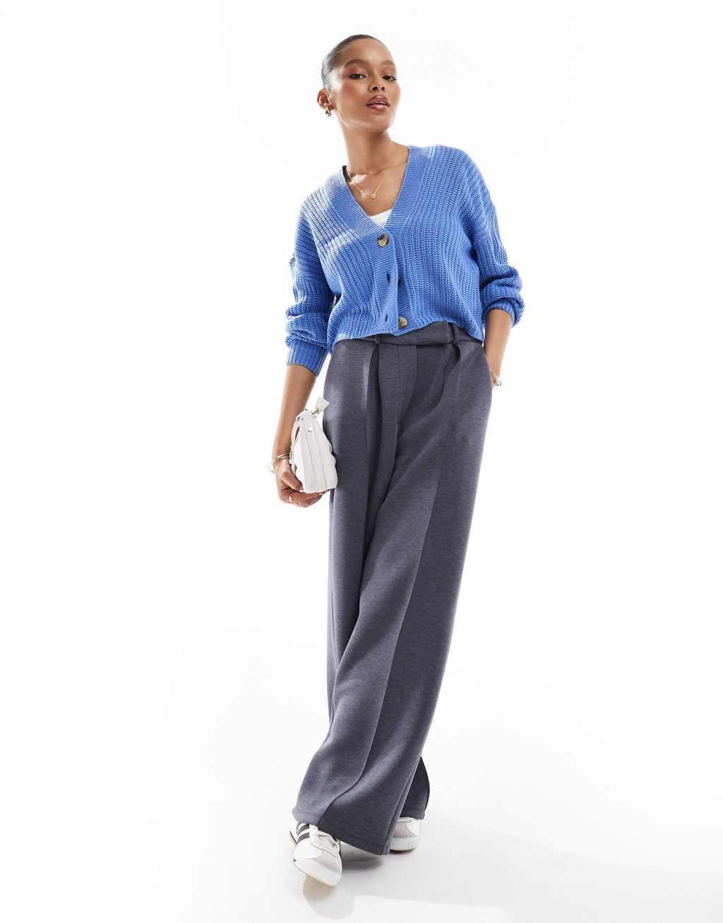 ONLY knit cardigan in bright blue Product Image