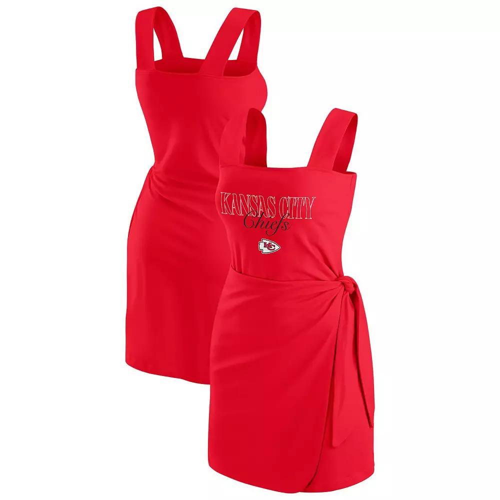Women's WEAR by Erin Andrews  Scarlet San Francisco 49ers Wrap Dress, Size: 2XL, Red Product Image